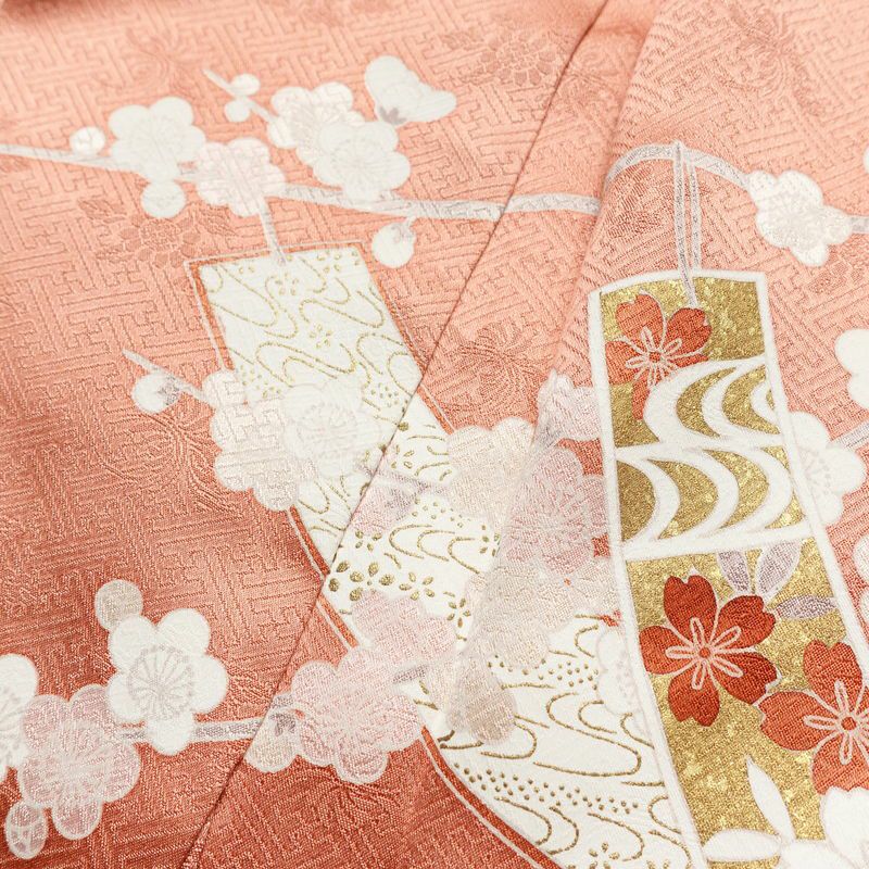 訪問着 良品 金駒刺繍 綸子 正絹 古典柄 袷仕立て 身丈163.5cm 裄丈67cm リサイクル着物 着物 箔 共八掛 入学式 卒業式 七五三 パーティー お宮参り フォーマル 華やか 菊 桜 ピンク_画像18