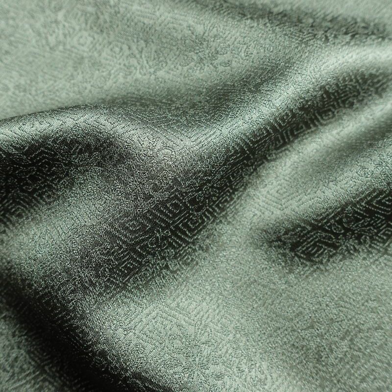 付け下げ 美品 しつけ糸付き 金駒刺繍 綸子 絞り 正絹 古典柄 袷仕立て 身丈165.5cm 裄丈67.5cm リサイクル着物 着物 刺繍 箔 金彩 菊 緑・うぐいす色_画像21