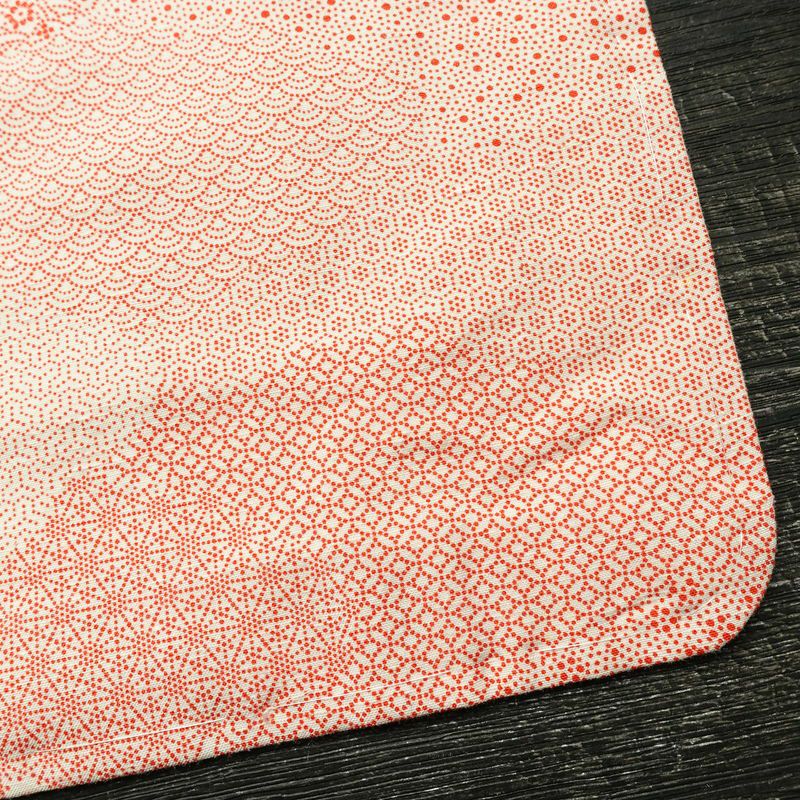 小紋 総柄 正絹 花柄 袷仕立て 身丈156.5cm 裄丈65cm リサイクル着物 着物 紬地 赤・朱_画像16