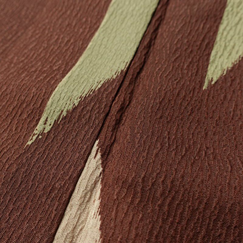 小紋 ポリエステル 古典柄 袷仕立て 身丈169cm 裄丈66.5cm リサイクル着物 着物 矢羽 モダン 茶_画像9