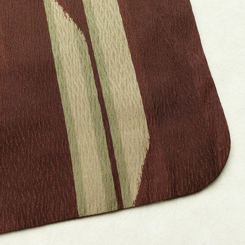 小紋 ポリエステル 古典柄 袷仕立て 身丈169cm 裄丈66.5cm リサイクル着物 着物 矢羽 モダン 茶_画像16