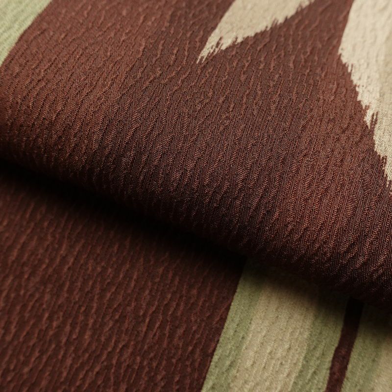 小紋 ポリエステル 古典柄 袷仕立て 身丈169cm 裄丈66.5cm リサイクル着物 着物 矢羽 モダン 茶_画像20