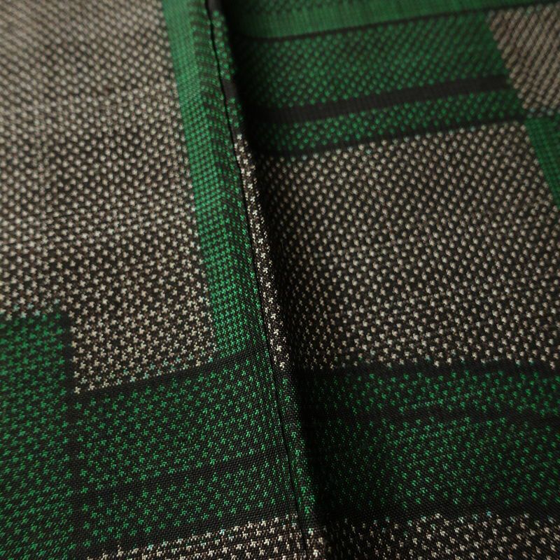 紬 正絹 幾何学柄・抽象柄 袷仕立て 身丈157.5cm 裄丈64.5cm リサイクル着物 着物 カジュアル 茶_画像11