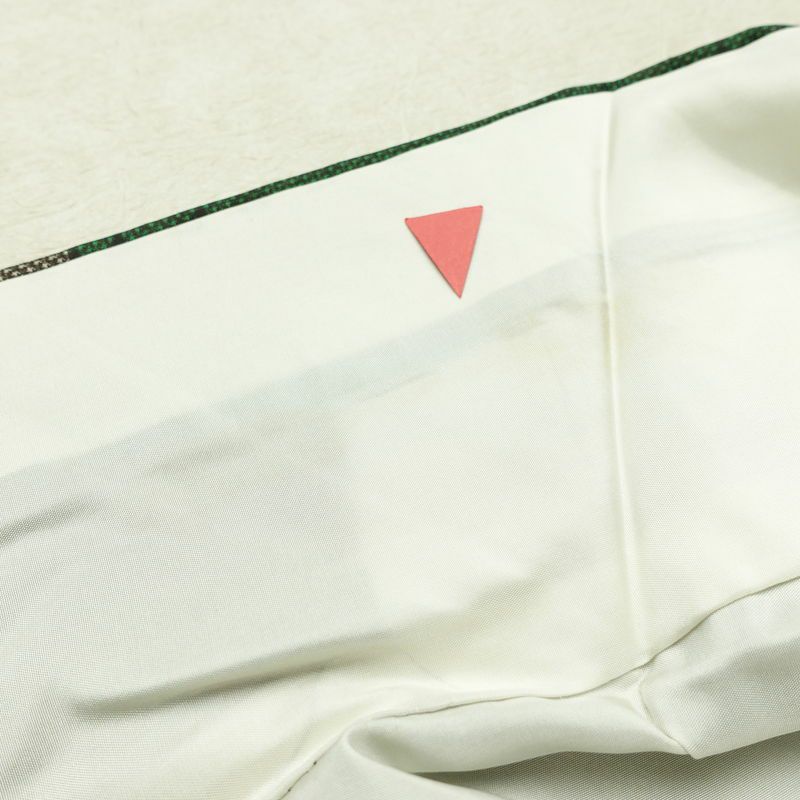 紬 正絹 幾何学柄・抽象柄 袷仕立て 身丈157.5cm 裄丈64.5cm リサイクル着物 着物 カジュアル 茶_画像20