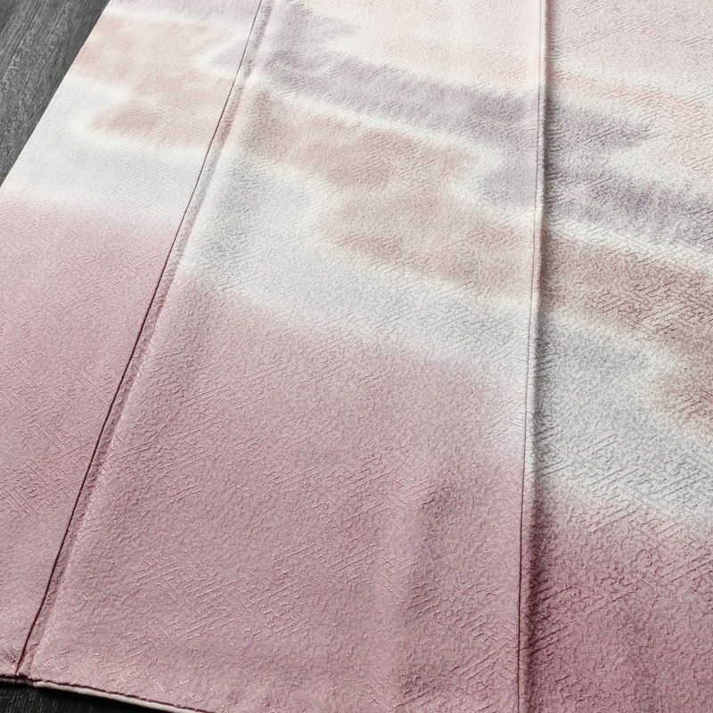 付け下げ 一つ紋付き 正絹 その他の柄 袷仕立て 身丈161.5cm 裄丈65cm リサイクル着物 着物 入学式 卒業式 七五三 お宮参り フォーマル シンプル 上品 ピンク_画像4