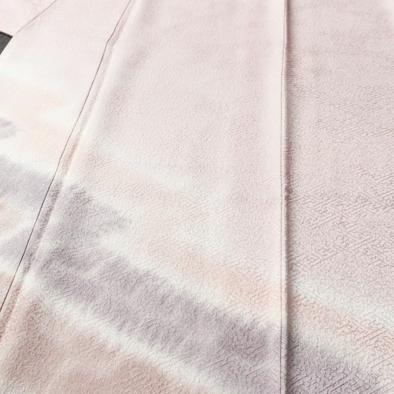 付け下げ 一つ紋付き 正絹 その他の柄 袷仕立て 身丈161.5cm 裄丈65cm リサイクル着物 着物 入学式 卒業式 七五三 お宮参り フォーマル シンプル 上品 ピンク_画像5