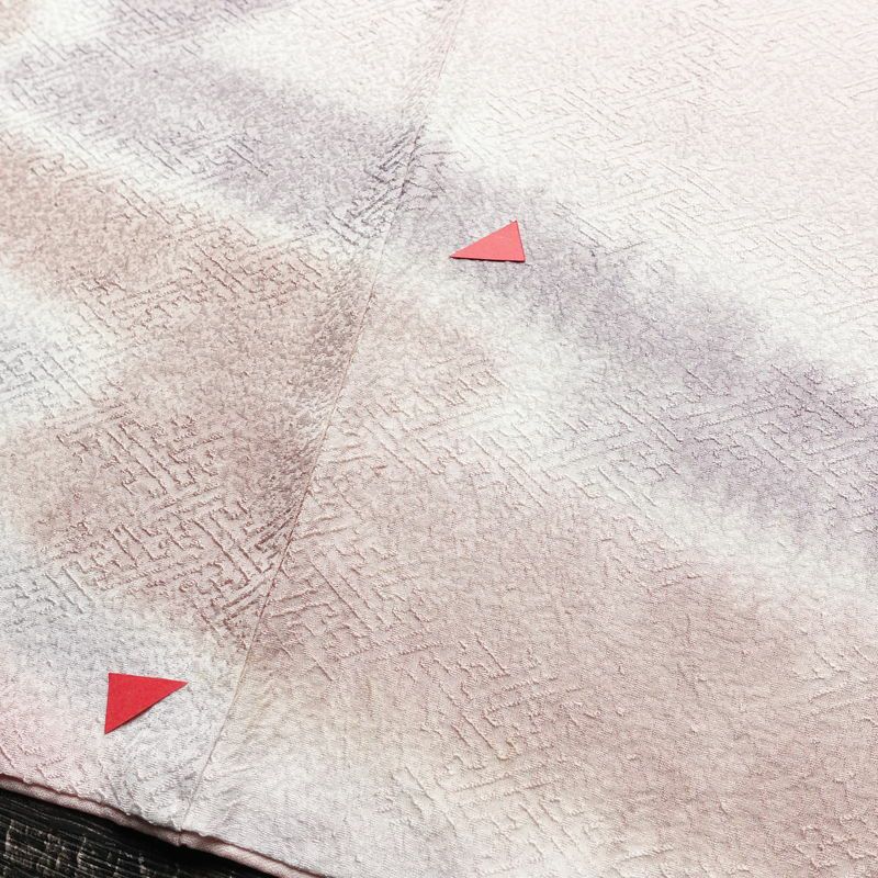 付け下げ 一つ紋付き 正絹 その他の柄 袷仕立て 身丈161.5cm 裄丈65cm リサイクル着物 着物 入学式 卒業式 七五三 お宮参り フォーマル シンプル 上品 ピンク_画像13