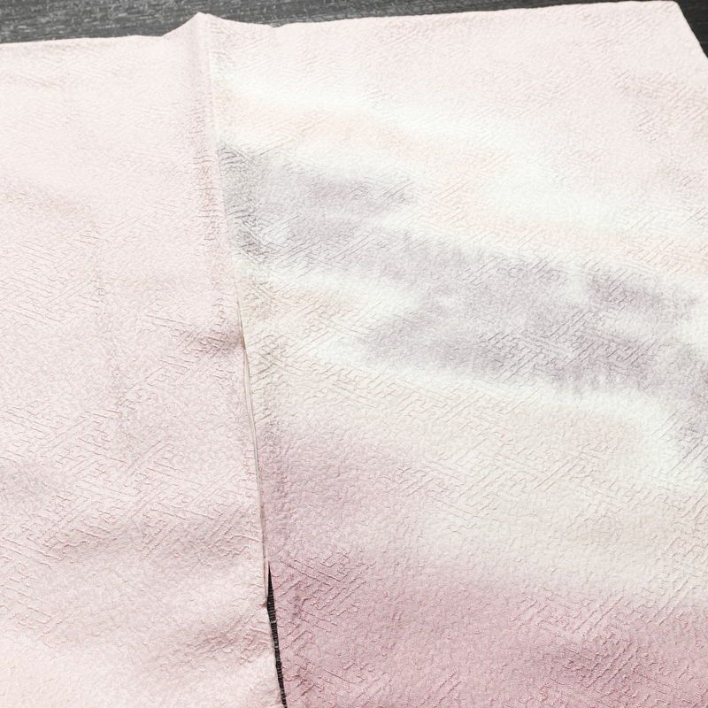 付け下げ 一つ紋付き 正絹 その他の柄 袷仕立て 身丈161.5cm 裄丈65cm リサイクル着物 着物 入学式 卒業式 七五三 お宮参り フォーマル シンプル 上品 ピンク_画像15