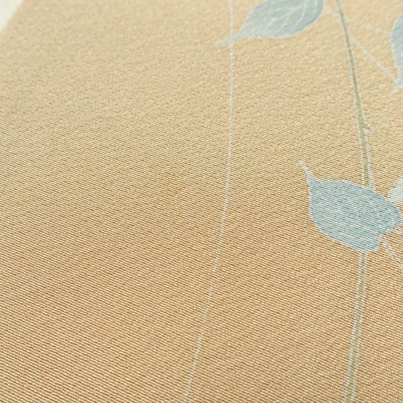 訪問着 縮緬 正絹 人物・動物柄 袷仕立て 身丈148cm 裄丈63cm リサイクル着物 着物 フォーマル シンプル 粋 ベージュ_画像10