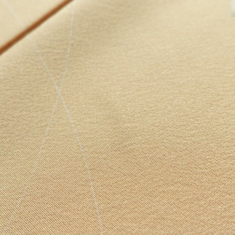 訪問着 縮緬 正絹 人物・動物柄 袷仕立て 身丈148cm 裄丈63cm リサイクル着物 着物 フォーマル シンプル 粋 ベージュ_画像12