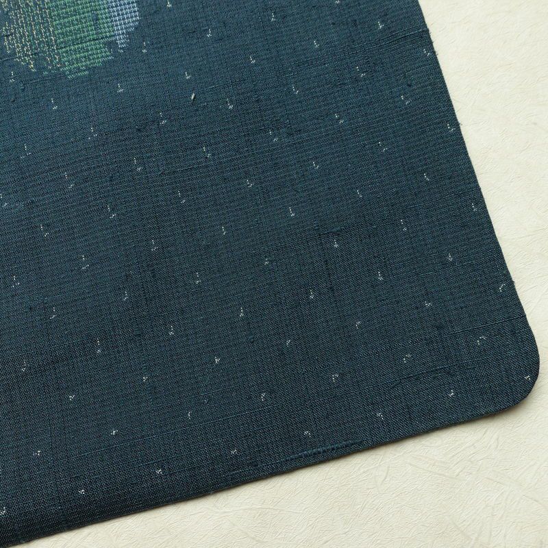 紬 正絹 古典柄 袷仕立て 身丈162.5cm 裄丈67cm リサイクル着物 着物 カジュアル 紬地 青・紺_画像16