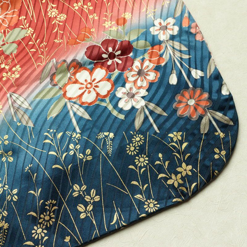 振袖 正絹 花柄 袷仕立て 身丈171.5cm 裄丈65cm リサイクル着物 着物 箔 金彩 成人式 二十歳 二十歳の集い 華やか 菊 桜 赤・朱_画像16