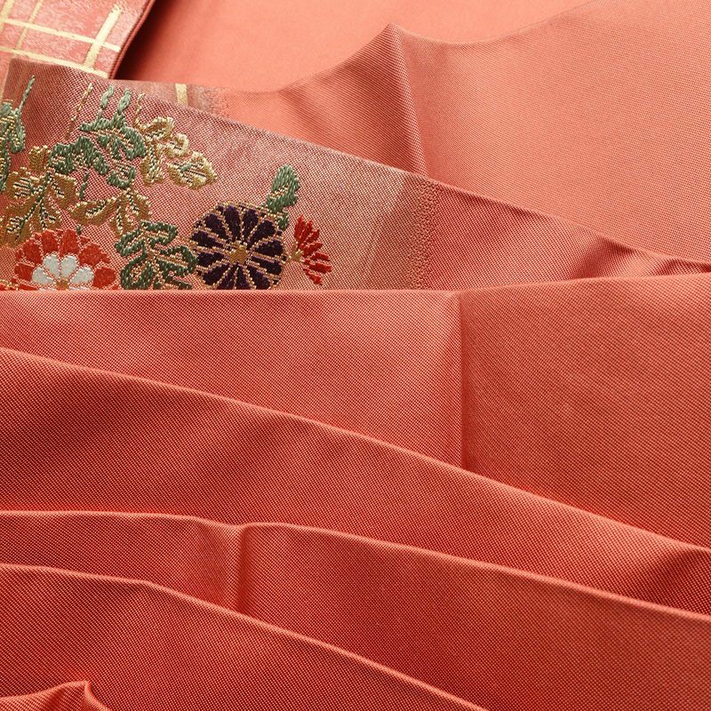 名古屋帯 太鼓柄 良品 正絹 古典柄 名古屋仕立て リサイクル帯 帯 箔 引箔 松 菊 ピンク_画像18