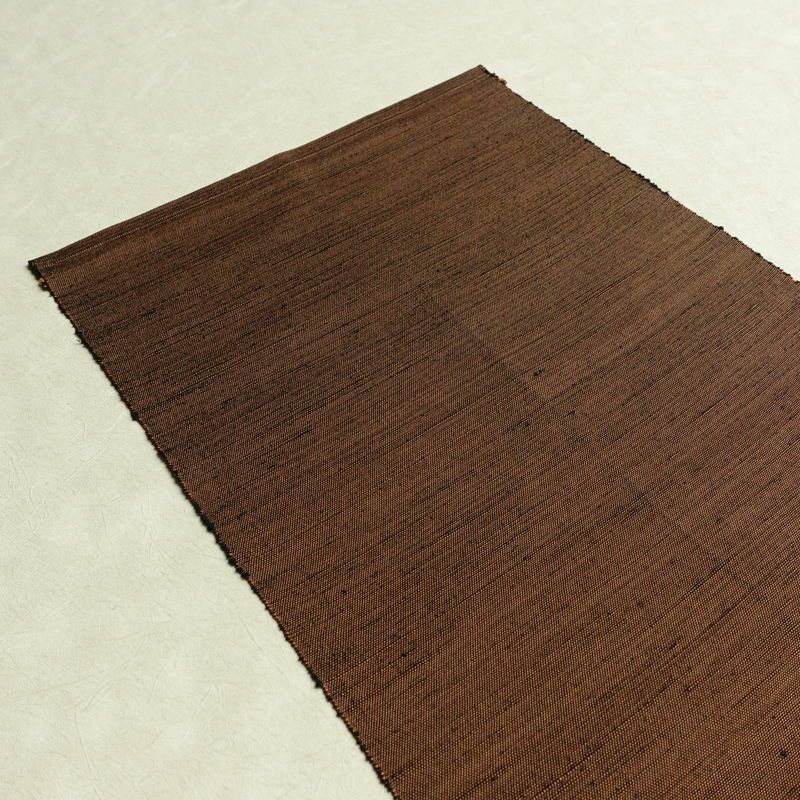 名古屋帯 六通柄 良品 正絹 風景柄 通し仕立て なごや帯 リサイクル帯 帯 紬地 茶_画像17