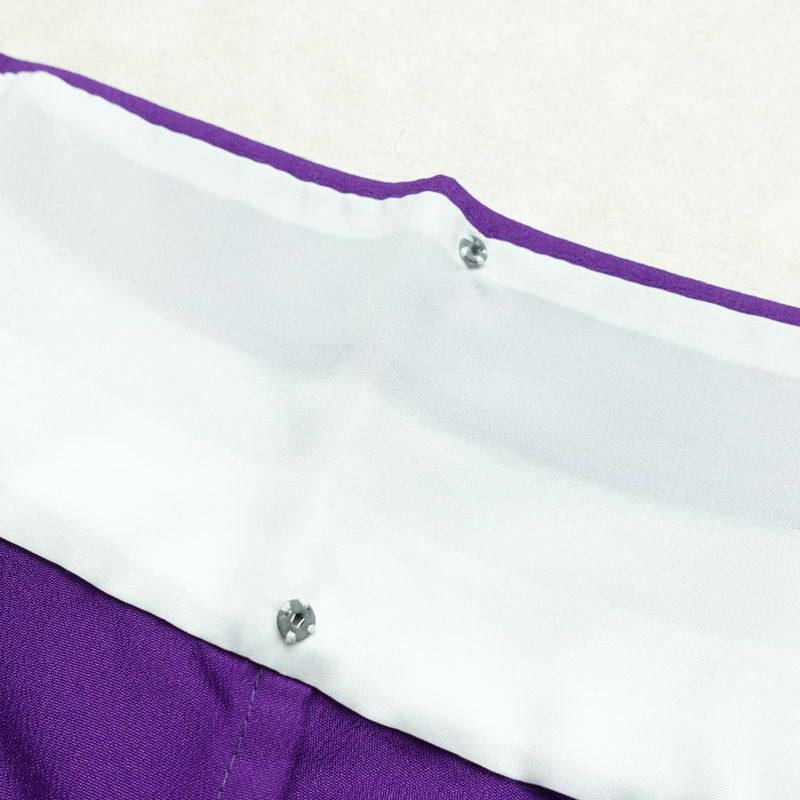 単衣 付け下げ 踊り用 ポリエステル 流水・波柄 単衣仕立て 身丈163cm 裄丈68cm リサイクル着物 着物 箔 紫・藤色_画像20