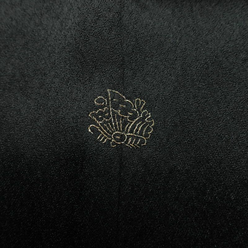 訪問着 一つ紋付き 正絹 花柄 袷仕立て 身丈165.5cm 裄丈66cm リサイクル着物 着物 箔 結婚式 パーティー フォーマル 華やか 黒_画像13