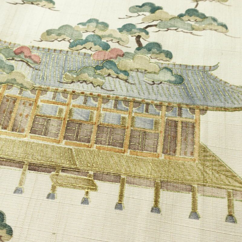 付け下げ 良品 正絹 風景柄 袷仕立て 身丈160.5cm 裄丈65.5cm リサイクル着物 着物 フォーマル 上品 紬地 ベージュ_画像7