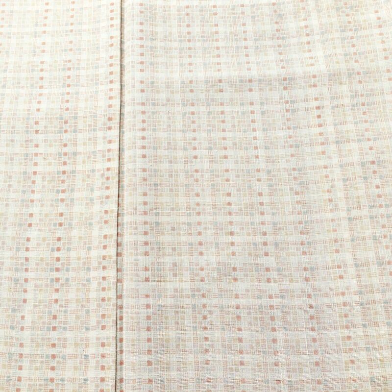 紬 つむぎ着物 正絹 チェック・格子柄 袷仕立て 身丈157.5cm 裄丈66cm リサイクル着物 着物 モダン 白_画像6