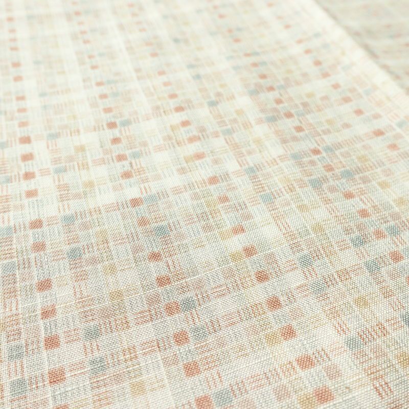 紬 つむぎ着物 正絹 チェック・格子柄 袷仕立て 身丈157.5cm 裄丈66cm リサイクル着物 着物 モダン 白_画像9