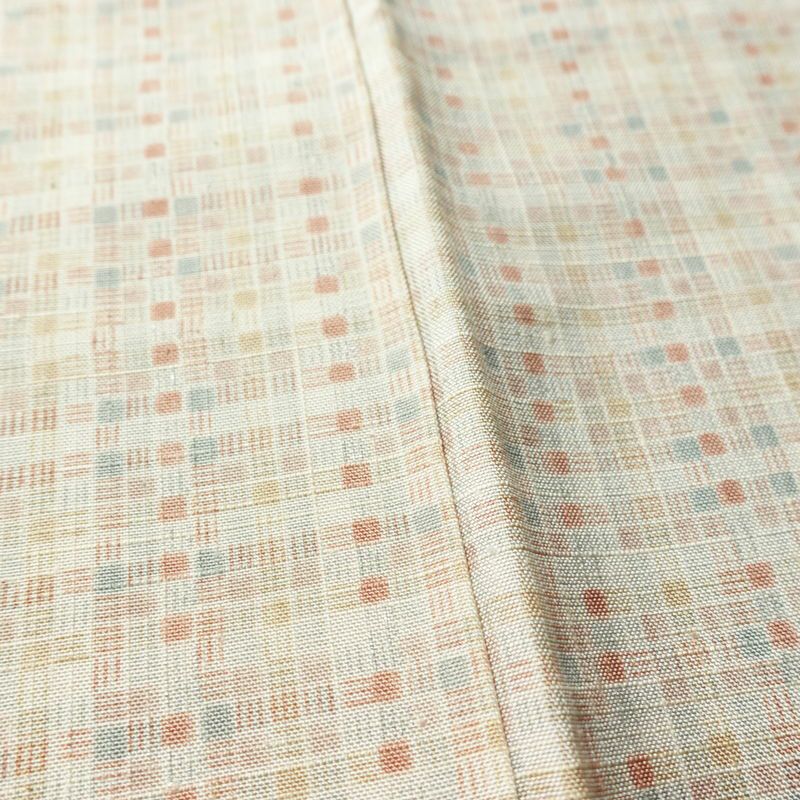 紬 つむぎ着物 正絹 チェック・格子柄 袷仕立て 身丈157.5cm 裄丈66cm リサイクル着物 着物 モダン 白_画像11