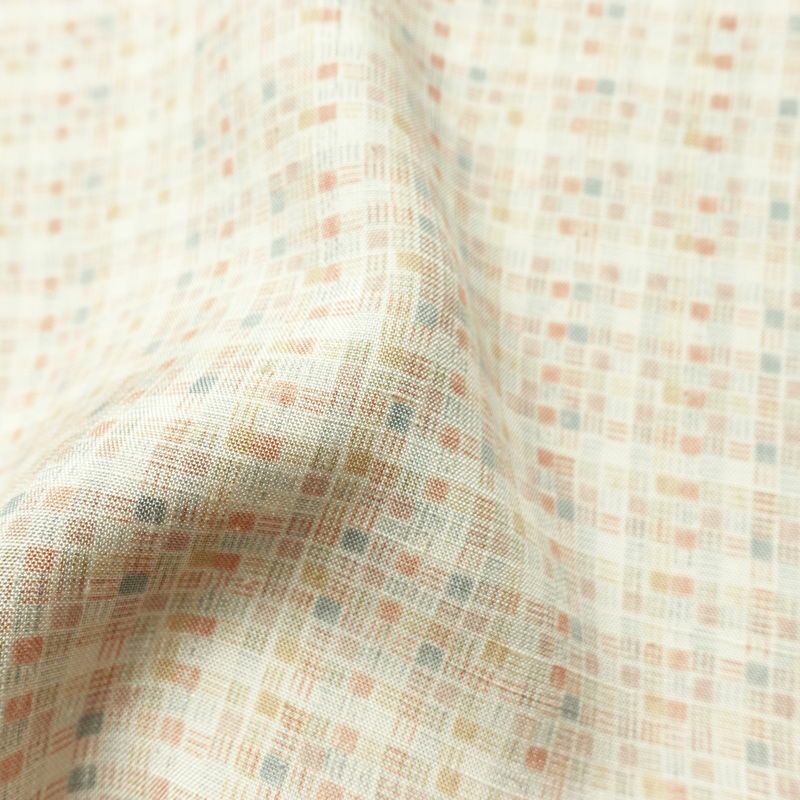 紬 つむぎ着物 正絹 チェック・格子柄 袷仕立て 身丈157.5cm 裄丈66cm リサイクル着物 着物 モダン 白_画像21