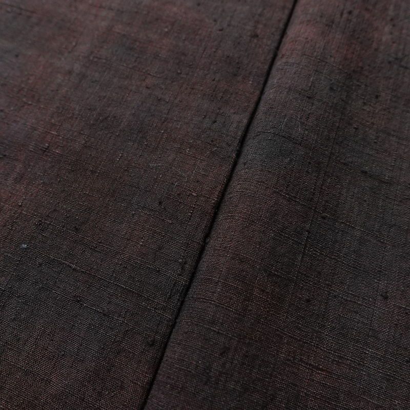 紬 紬着物 絞り 正絹 木の葉・植物柄 袷仕立て 身丈151cm 裄丈64cm リサイクル着物 着物 モダン 茶_画像10