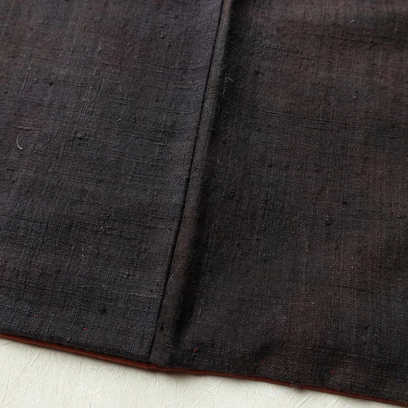 紬 紬着物 絞り 正絹 木の葉・植物柄 袷仕立て 身丈151cm 裄丈64cm リサイクル着物 着物 モダン 茶_画像12