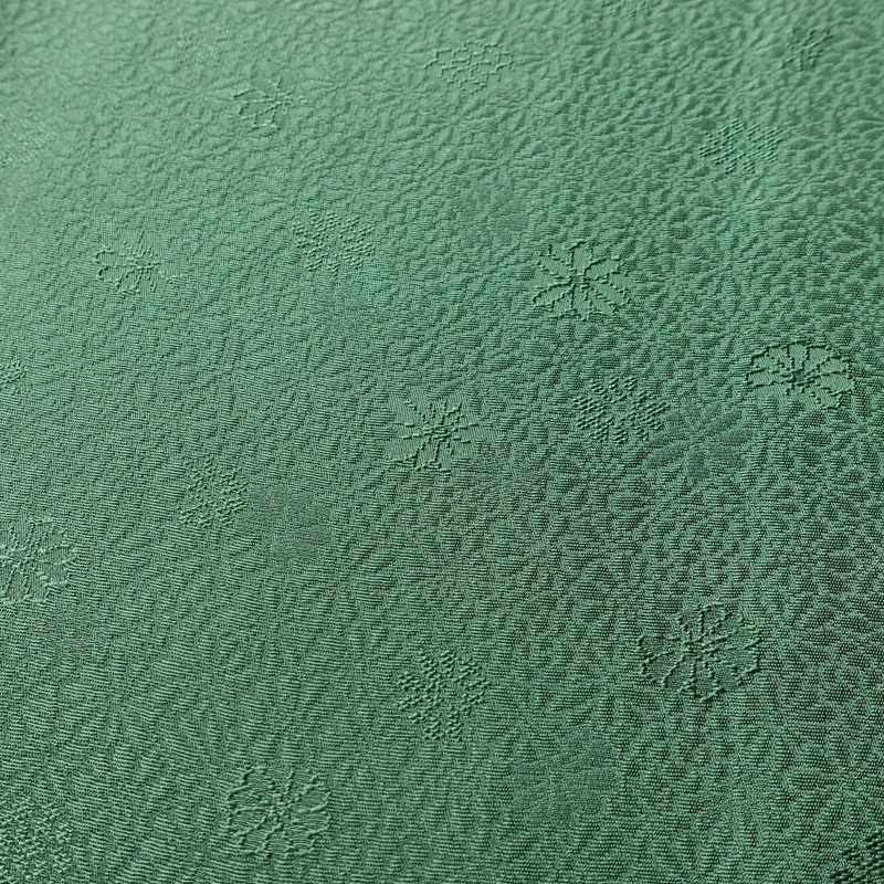 色無地 一つ紋付き 正絹 花柄 袷仕立て 身丈159.5cm 裄丈68cm リサイクル着物 着物 お茶会 シンプル 菊 緑・うぐいす色_画像7