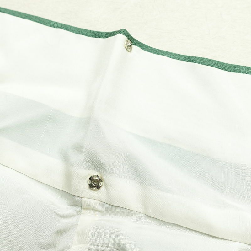 色無地 一つ紋付き 正絹 花柄 袷仕立て 身丈159.5cm 裄丈68cm リサイクル着物 着物 お茶会 シンプル 菊 緑・うぐいす色_画像22