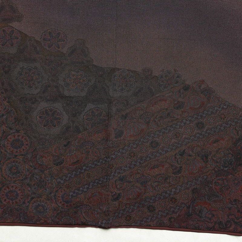 付け下げ 縮緬 正絹 幾何学柄・抽象柄 袷仕立て 身丈166.5cm 裄丈67.5cm リサイクル着物 着物 ぼかし フォーマル モダン オリエンタル 紫・藤色_画像11
