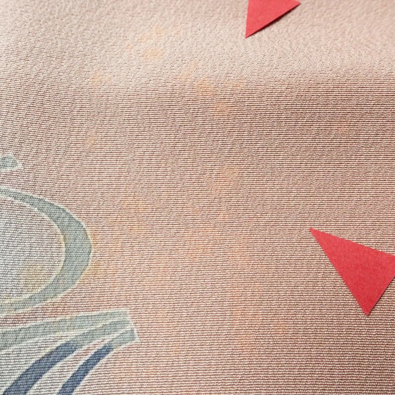 訪問着 縮緬 トールサイズ 正絹 花柄 袷仕立て 身丈170.5cm 裄丈67cm リサイクル着物 着物 作家物 共八掛 入学式 卒業式 結婚式 七五三 お宮参り フォーマル 菊 くすみピンク ピンク_画像7