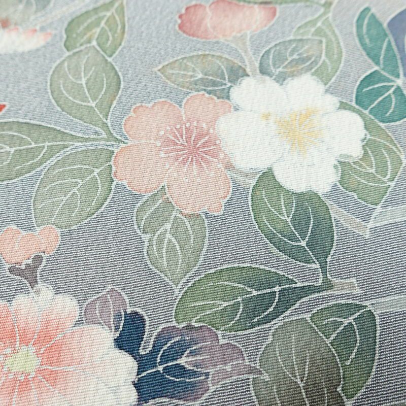 訪問着 縮緬 トールサイズ 正絹 花柄 袷仕立て 身丈170.5cm 裄丈67cm リサイクル着物 着物 作家物 共八掛 入学式 卒業式 結婚式 七五三 お宮参り フォーマル 菊 くすみピンク ピンク_画像11