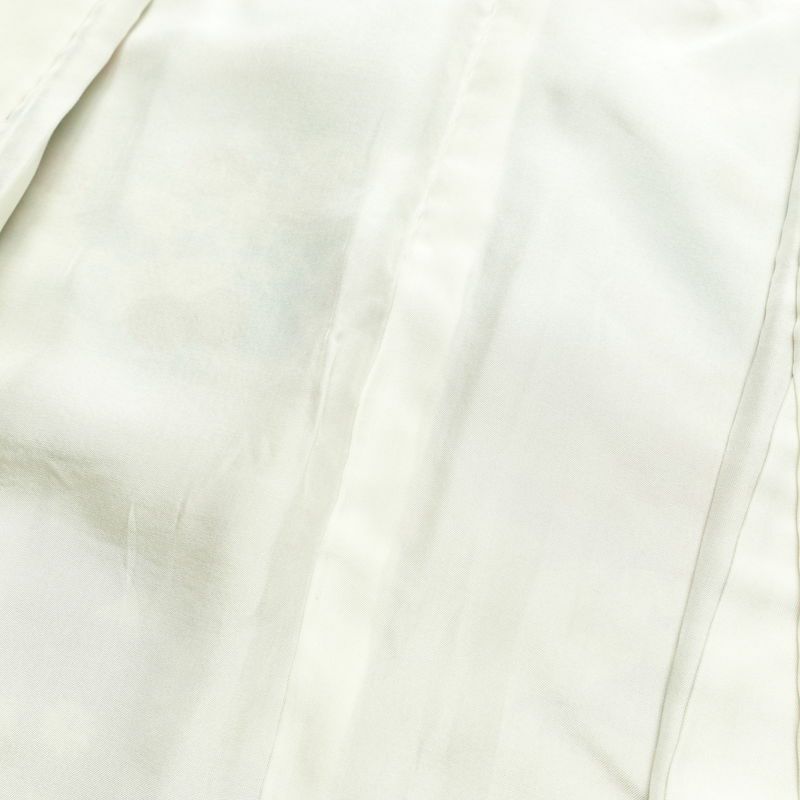 小紋 縮緬 総柄 正絹 風景柄 袷仕立て 身丈161.5cm 裄丈65cm リサイクル着物 着物 松 菊 桜 ベージュ_画像18