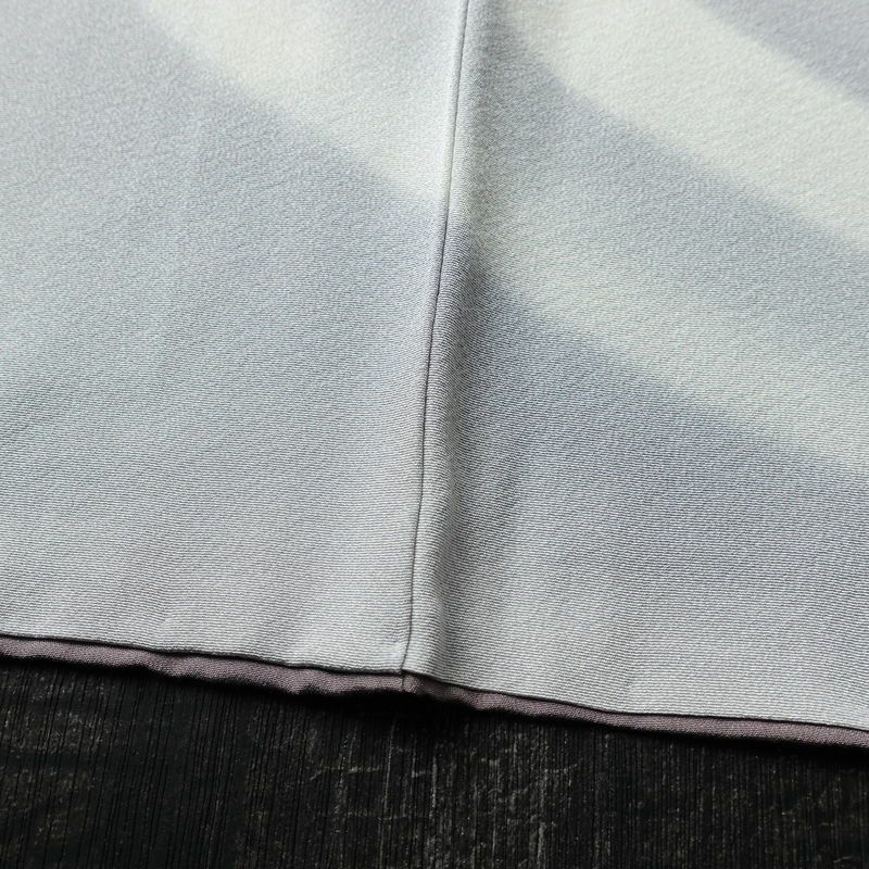 付け下げ 縮緬 正絹 古典柄 袷仕立て 身丈149cm 裄丈63cm リサイクル着物 着物 入学式 卒業式 七五三 お宮参り フォーマル シンプル 上品 グレー_画像12