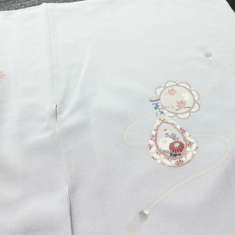 付け下げ 縮緬 正絹 古典柄 袷仕立て 身丈149cm 裄丈63cm リサイクル着物 着物 入学式 卒業式 七五三 お宮参り フォーマル シンプル 上品 グレー_画像17