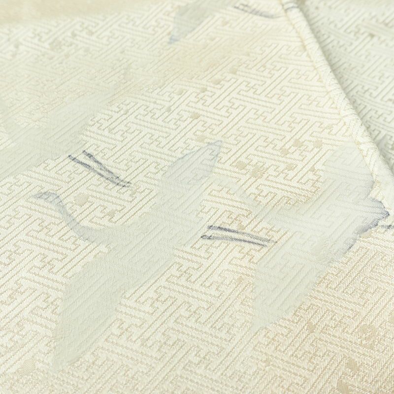 訪問着 絞り 綸子 一つ紋付き 正絹 古典柄 袷仕立て 身丈162.5cm 裄丈66cm リサイクル着物 着物 箔 入学式 卒業式 七五三 お宮参り フォーマル 上品 扇子 クリーム_画像10