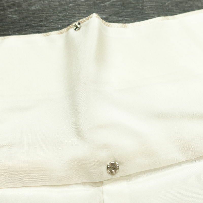 訪問着 絞り 綸子 一つ紋付き 正絹 古典柄 袷仕立て 身丈162.5cm 裄丈66cm リサイクル着物 着物 箔 入学式 卒業式 七五三 お宮参り フォーマル 上品 扇子 クリーム_画像21