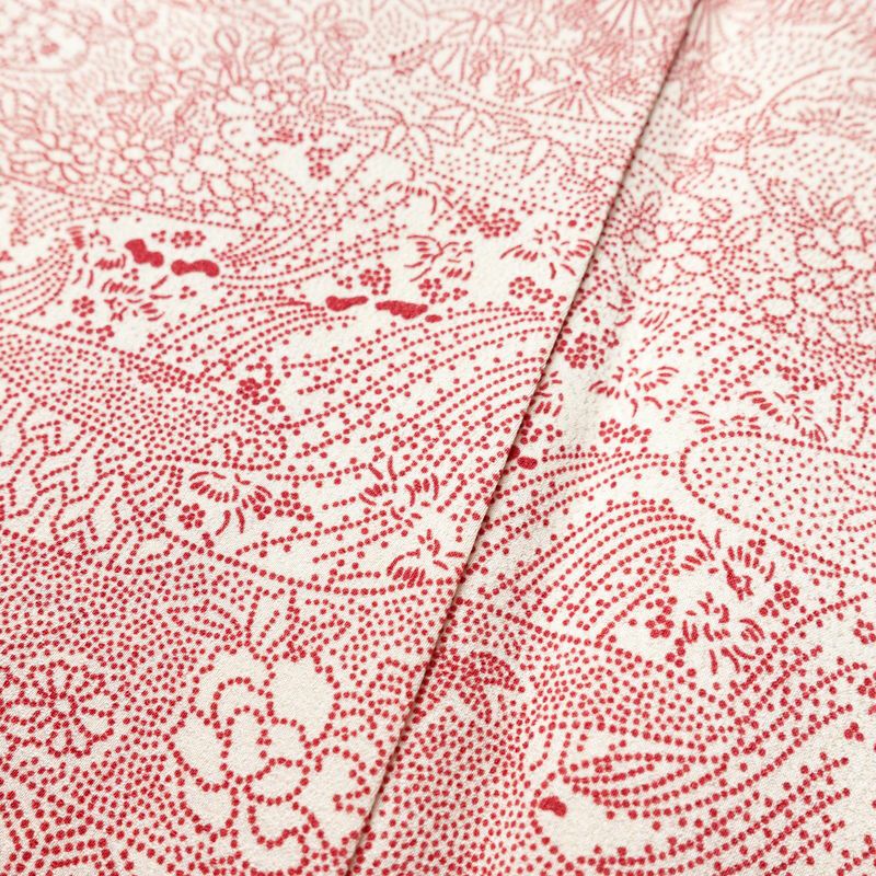付け下げ 総柄 正絹 古典柄 袷仕立て 身丈159.5cm 裄丈62.5cm リサイクル着物 着物 ピンク_画像8