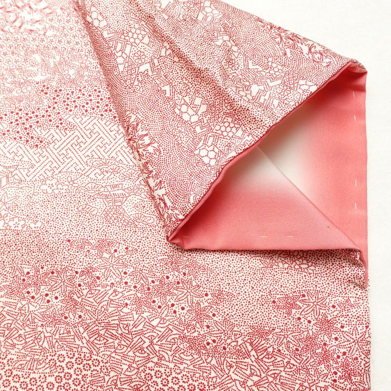 付け下げ 総柄 正絹 古典柄 袷仕立て 身丈159.5cm 裄丈62.5cm リサイクル着物 着物 ピンク_画像17