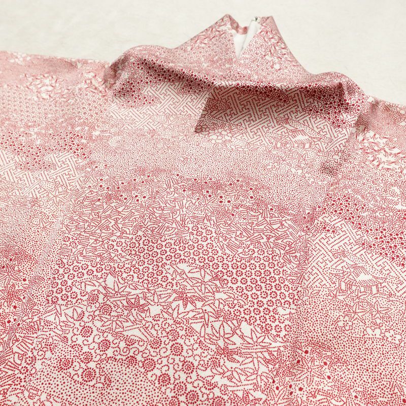 付け下げ 総柄 正絹 古典柄 袷仕立て 身丈159.5cm 裄丈62.5cm リサイクル着物 着物 ピンク_画像18