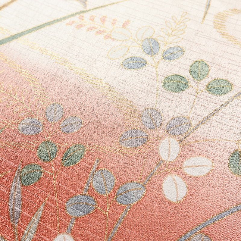 訪問着 良品 正絹 花柄 袷仕立て 身丈158.5cm 裄丈66.5cm リサイクル着物 着物 箔 金彩 入学式 結婚式 七五三 お宮参り フォーマル 華やか 四季花 ピンク_画像10