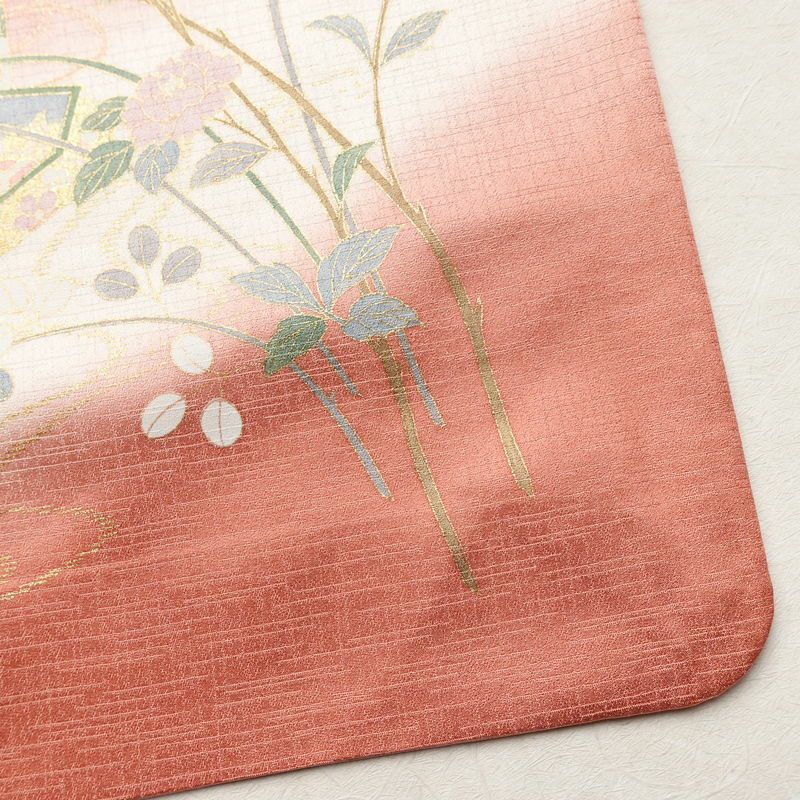 訪問着 良品 正絹 花柄 袷仕立て 身丈158.5cm 裄丈66.5cm リサイクル着物 着物 箔 金彩 入学式 結婚式 七五三 お宮参り フォーマル 華やか 四季花 ピンク_画像16