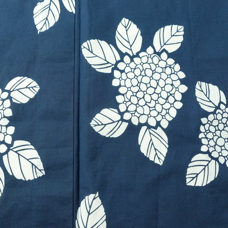 浴衣 バチ衿仕立て 紫陽花 綿 花柄 単衣仕立て 身丈146cm 裄丈64cm シンプル 夏用 青・紺_画像6