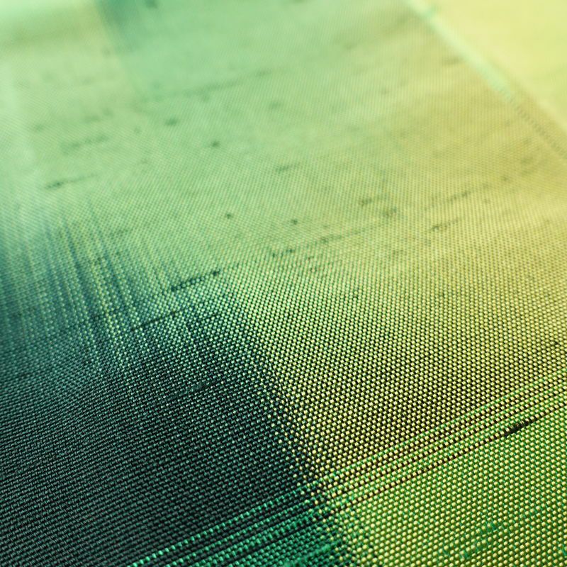 紬 正絹 チェック・格子柄 袷仕立て 身丈155cm 裄丈63cm リサイクル着物 着物 つむぎ モダン 緑・うぐいす色_画像8