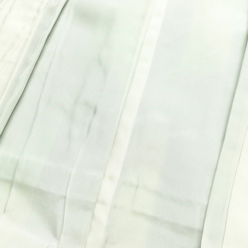 紬 正絹 チェック・格子柄 袷仕立て 身丈155cm 裄丈63cm リサイクル着物 着物 つむぎ モダン 緑・うぐいす色_画像18