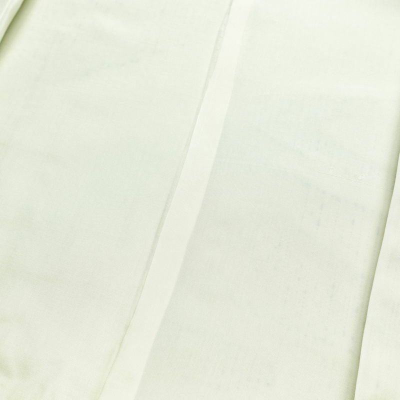 紬 良品 正絹 流水・波柄 袷仕立て 身丈162cm 裄丈64cm リサイクル着物 一部しつけ糸付き つむぎ 着物 緑・うぐいす色_画像19