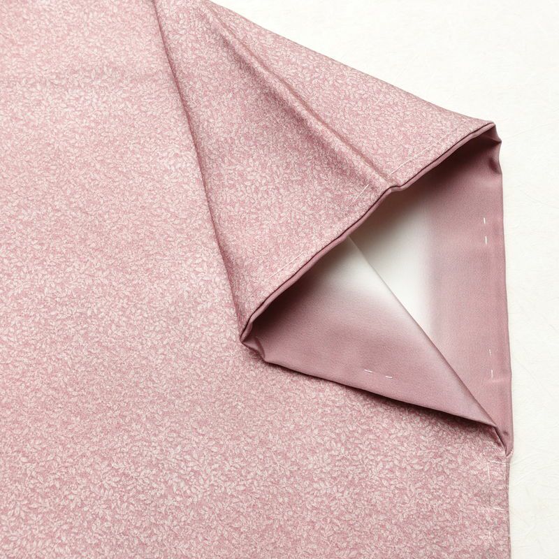 小紋 美品 総柄 正絹 木の葉・植物柄 袷仕立て 身丈160cm 裄丈62.5cm 着物 くすみピンク 普段着 街着 リサイクル着物 ぼかし ピンク_画像14