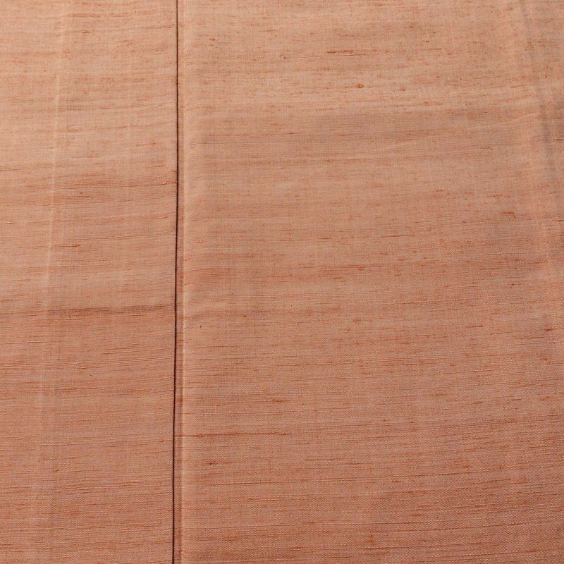 単衣 紬 良品 草木染 しつけ糸付き 正絹 無地 単衣仕立て 身丈158.5cm 裄丈64.5cm シンプル 着物 ピンクオレンジ 橙_画像6