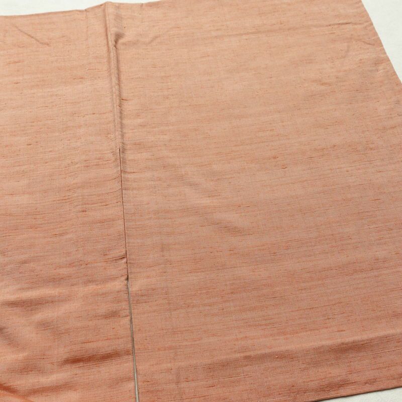 単衣 紬 良品 草木染 しつけ糸付き 正絹 無地 単衣仕立て 身丈158.5cm 裄丈64.5cm シンプル 着物 ピンクオレンジ 橙_画像13