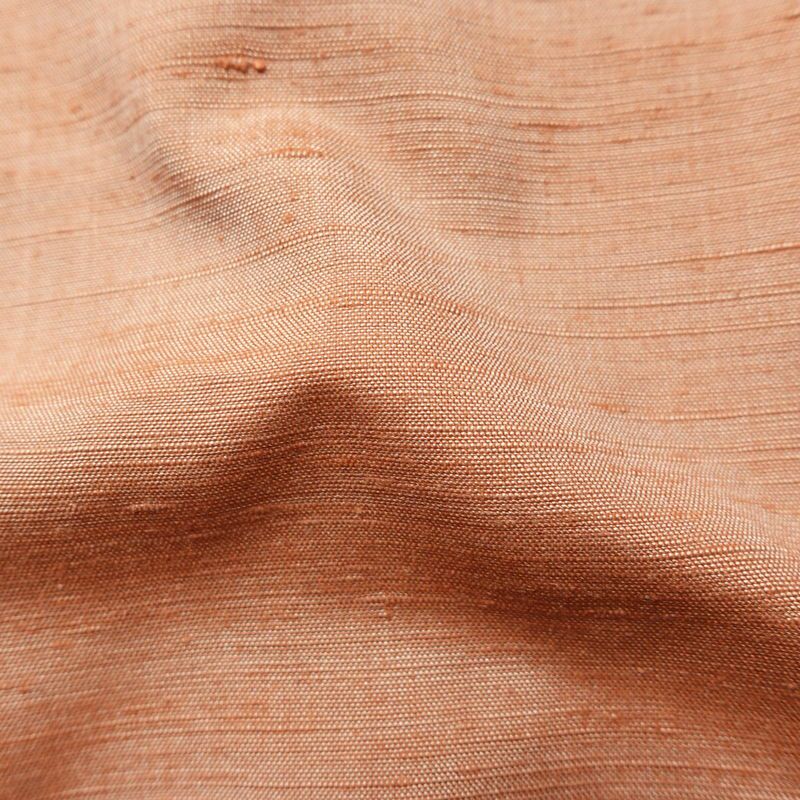 単衣 紬 良品 草木染 しつけ糸付き 正絹 無地 単衣仕立て 身丈158.5cm 裄丈64.5cm シンプル 着物 ピンクオレンジ 橙_画像20
